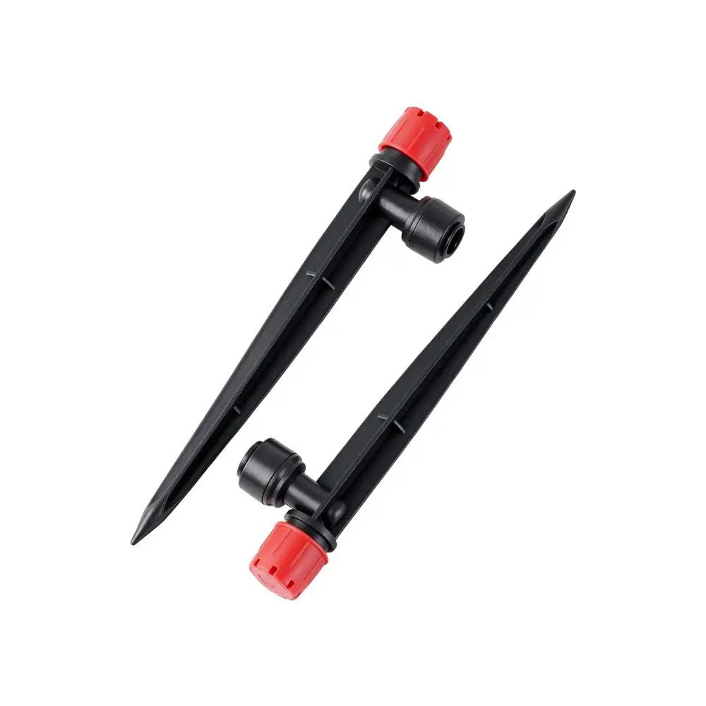 Red Eight-Hole Adjustable Flow Dripper Stake 137mm 1/4'' 6.35mm Micro Irrigation Bubbler Sprinkler Garden Watering Drip Emitter