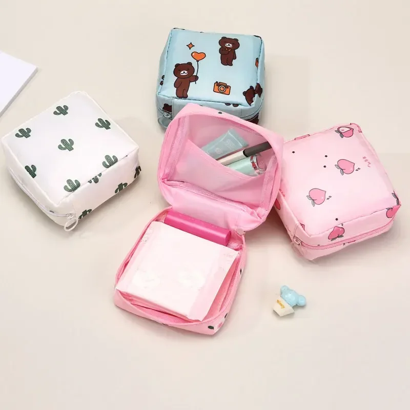 1PC Women Portable Sanitary Pads Storage Bag Tampon Pouch Napkin Cosmetic Bags Organizer Ladies Makeup Bag Girls Hygiene Pad Bag