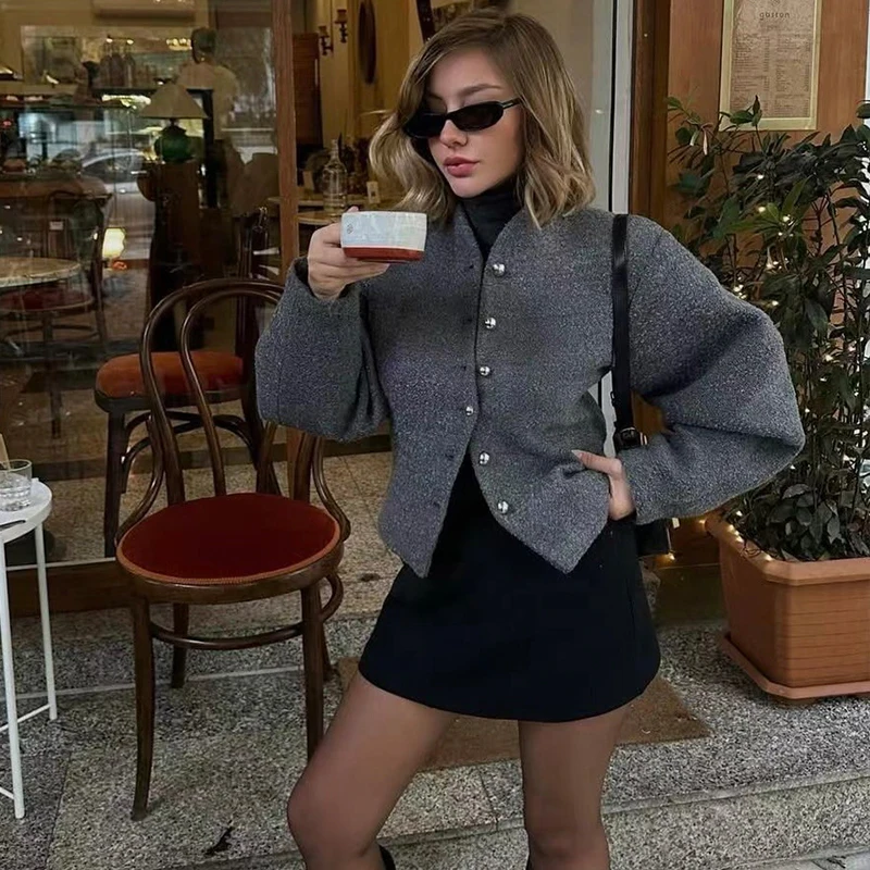 Jackets Autumn Women's 2026 New Chic Retro Slim Elegant Women's Warm Coats Street Fashion Long-Sleeved Youth Outerwear Coats