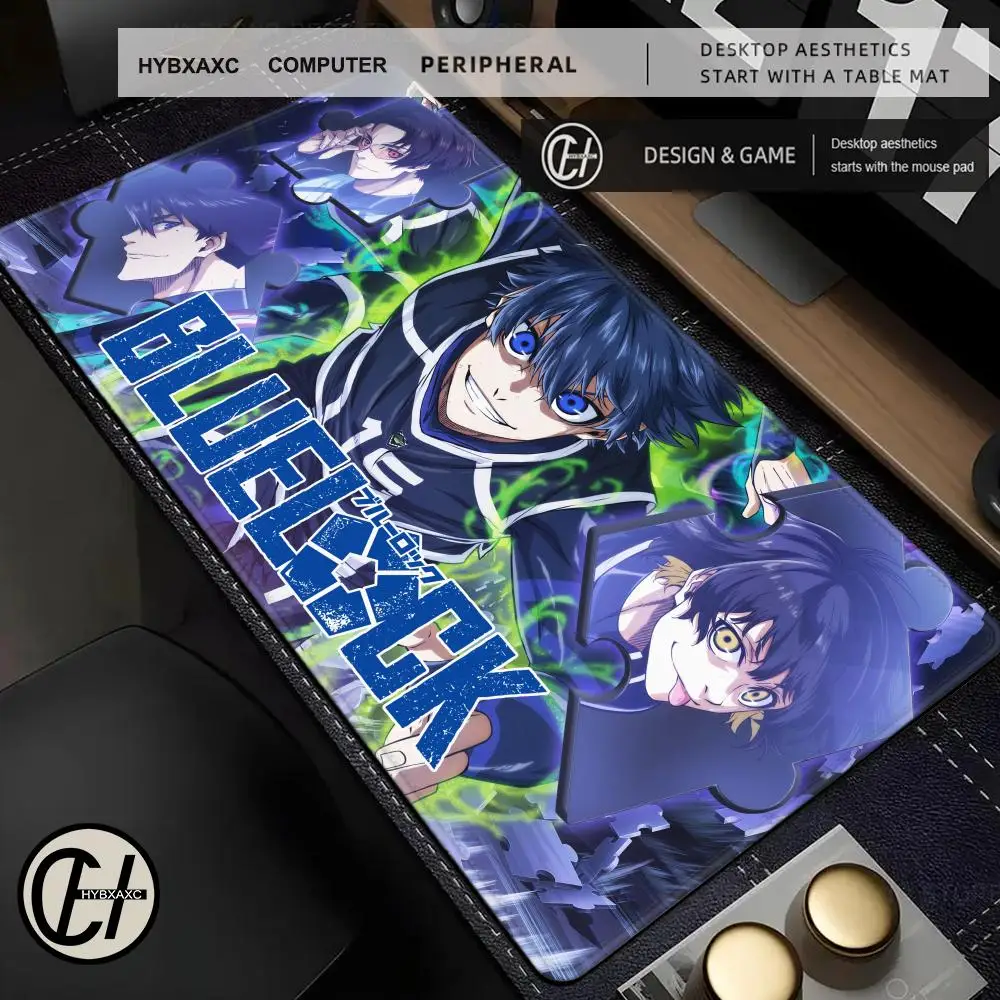 HD Printing Blue Lock Game Mouse Pad XXL Large Size Rubber Mousepad for PC Gamer Desktop Decoration Office Mouse Mat Deskmat Rug