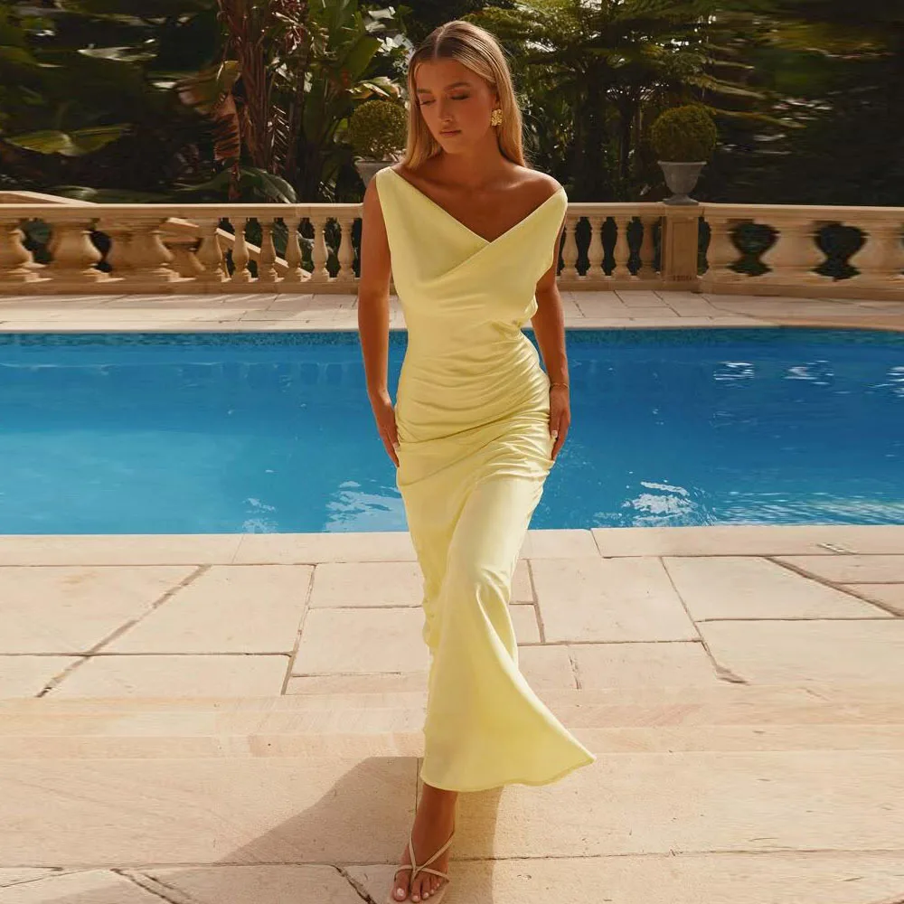 

2025 Pretty Evening Dresses Women V Neck Off The Shoulder High Quality Banquet Formal Occasion Female Gowns Elegant Mermaid