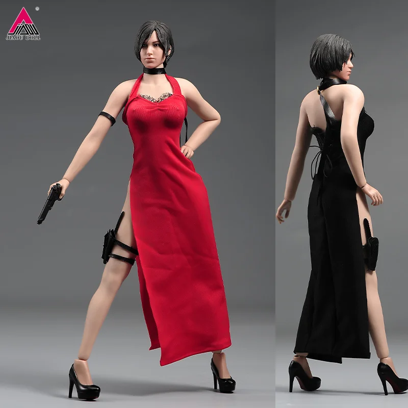 

1/6 Ada Wong Head Sculpture 18XG14 Dress AB001S Wheat Flexible Big Breast Body Pistol Model Fit 12" Female Action Figure