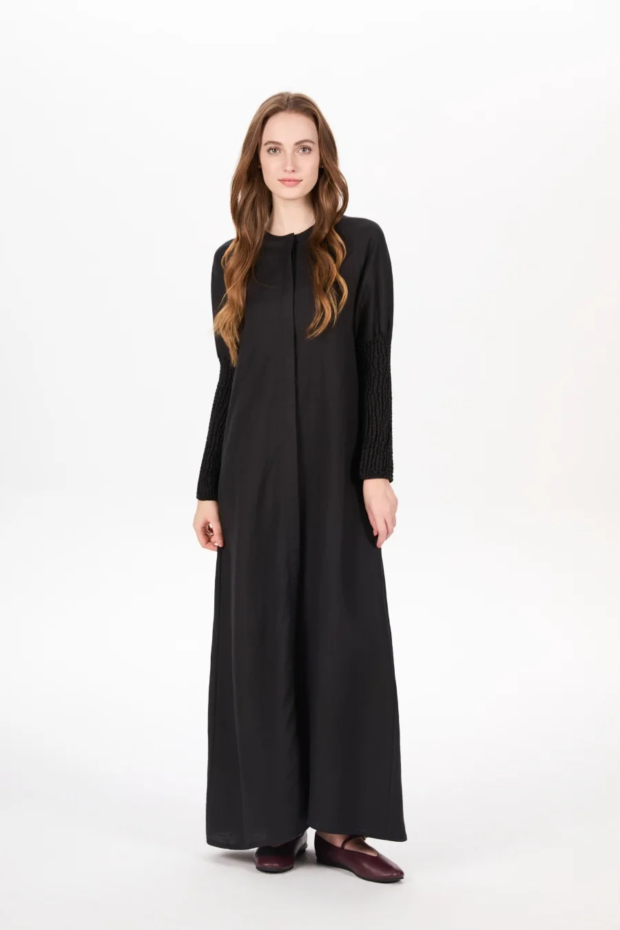 AS AW25 abito in lino con maniche smocking abiti da donna in lino di alta qualità design abbottonato nascosto