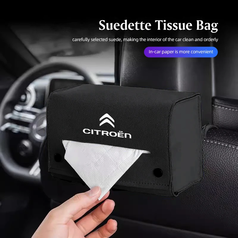 Sac en tissu suédé pour voiture, accessoires d'intérieur pour citroën C5X e-C4 X e-C3 C4 C3 C5 Berlingo c-elysee c-crosser C1 C6 C2