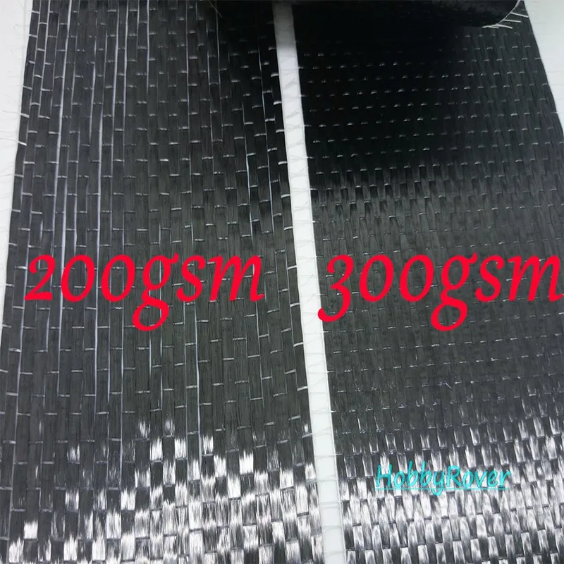 T700 300gsm 200gsm 50cm / 20inch width Carbon Fiber 12k UD Uni-directional Cloth Fabric High strength Building Repair material