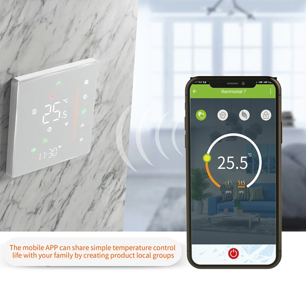 Wifi smart thermostat temperatur regler programmier bare touch/mobile app/sprach steuerung kompatibel mit alexa/google home