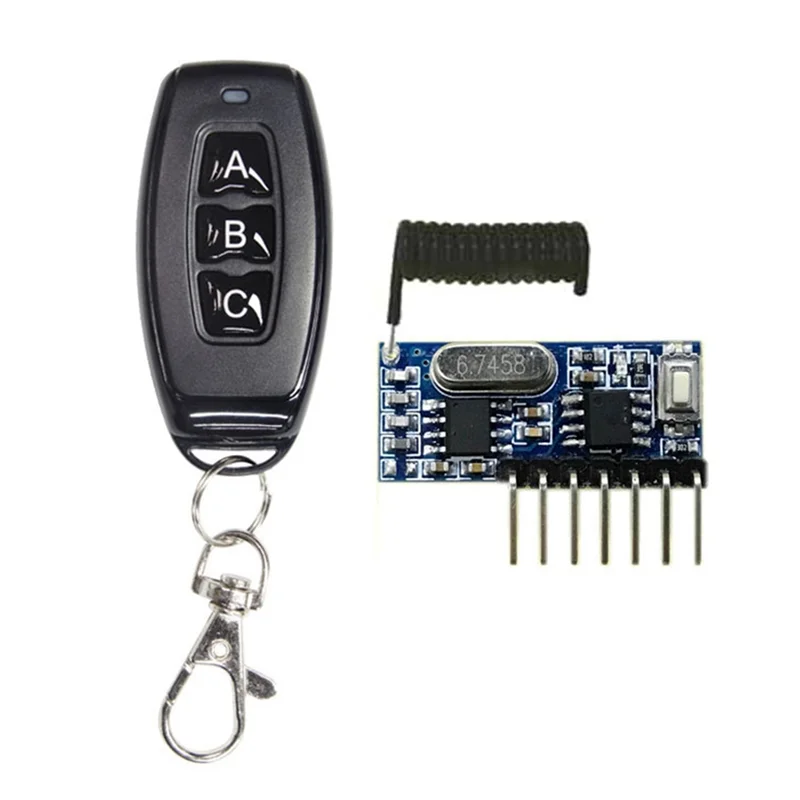 AT12 433Mhz لاسلكي RF التحكم عن بعد 5 فولت 4-Way الارسال والاستقبال وحدة مجموعة 3-زر التحكم عن بعد RX480-4CH