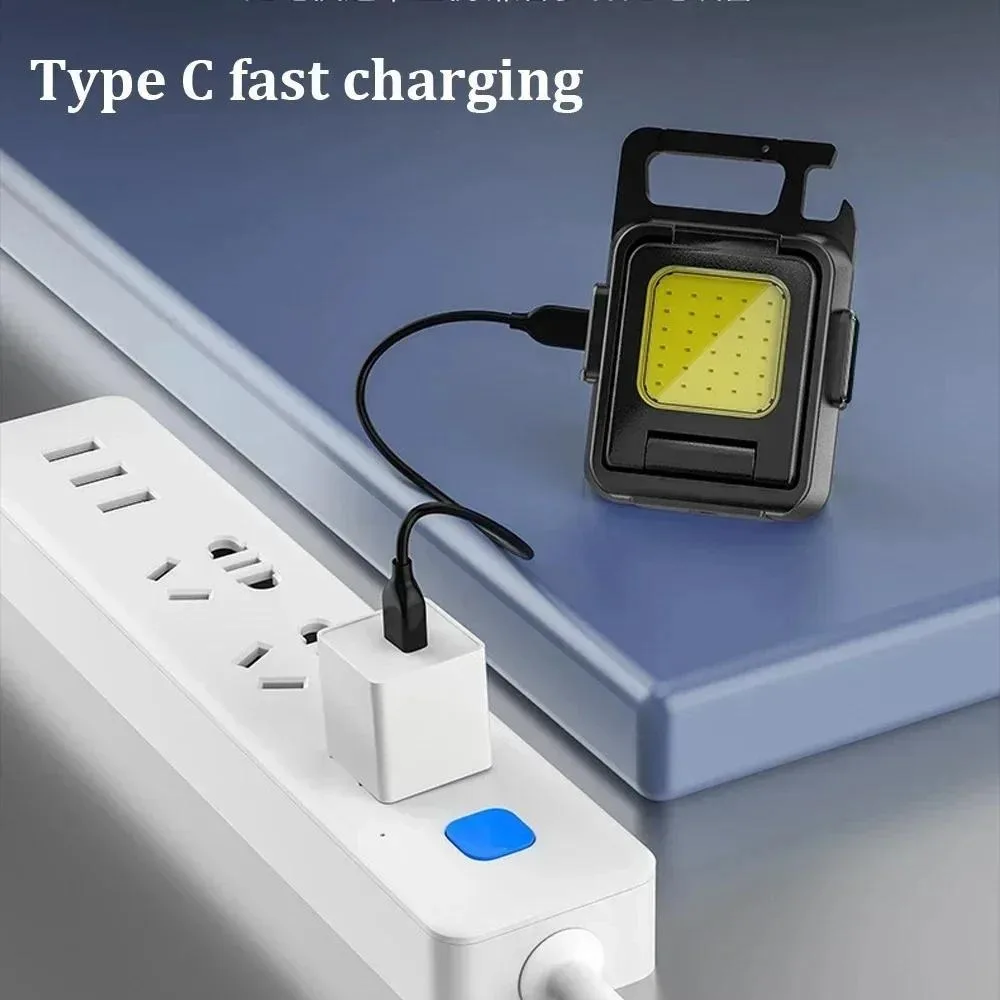 COB 両面非常灯 USB 充電式ミニポータブル防水キーホルダーキャンプライト