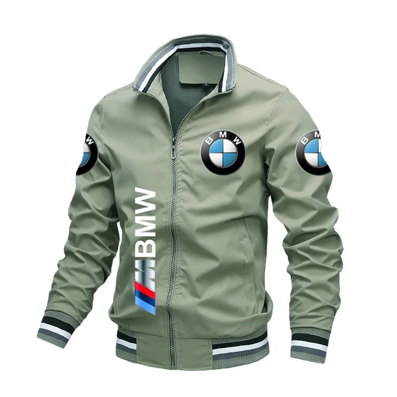 2024 BMW Men\'s Motorcycle Jacket, Men\'s and Women\'s Cycling Casual Jacket, Sports Zipper Bicycle Jacket