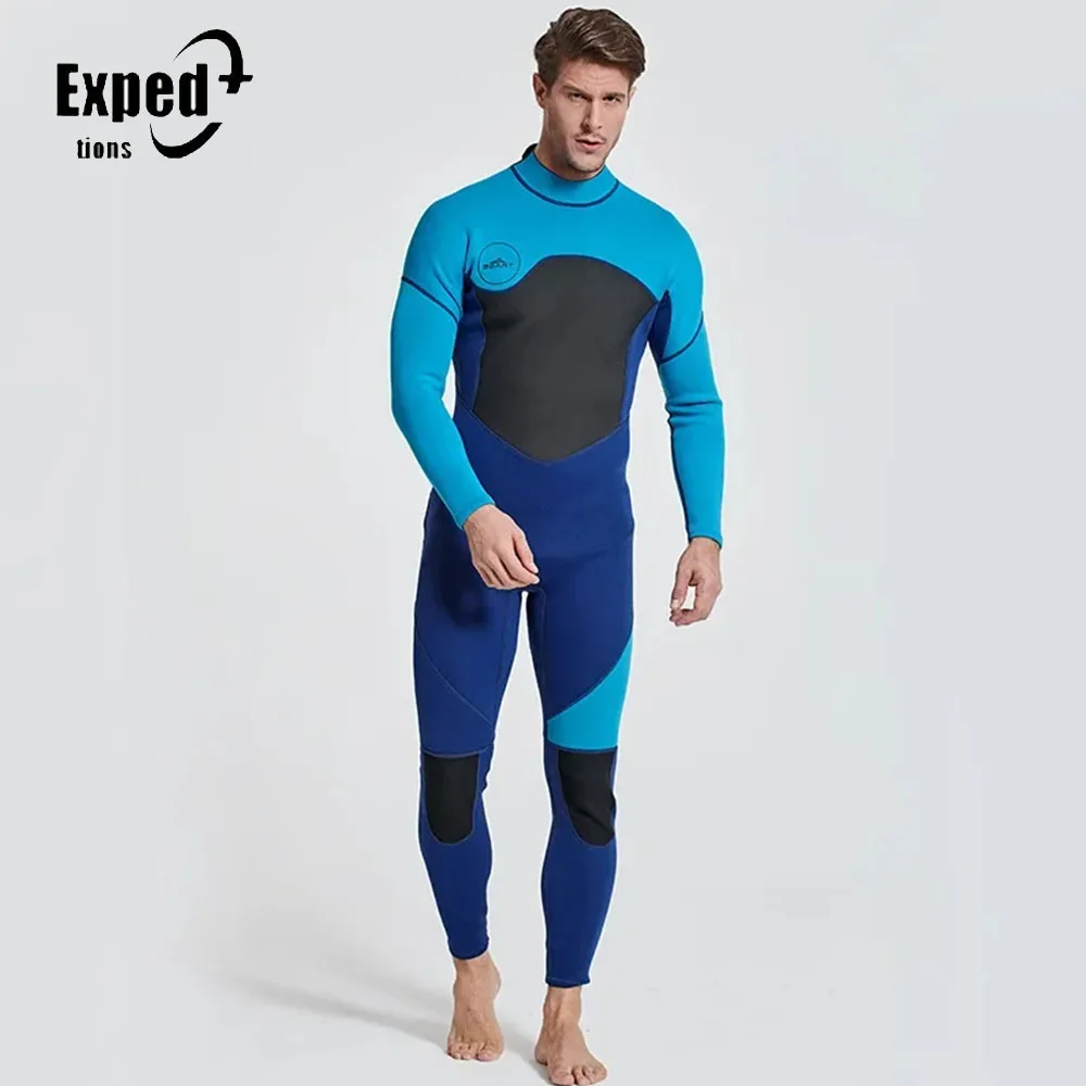 

3MM New One-Piece Neoprene 3mm Neoprene Diving Suit Winter Long Sleeve Men Wetsuit Prevent Jellyfish Snorkeling Suit