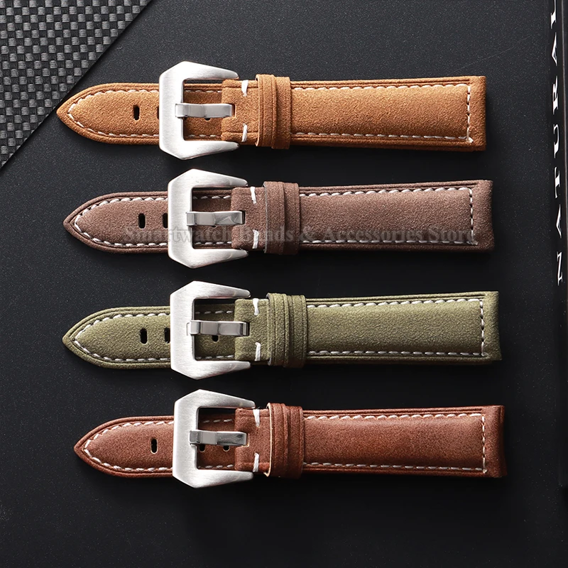 18 مللي متر 20 مللي متر 22 مللي متر 24 مللي متر جلد البقر حزام ساعة اليد ل أوميغا ل بانيراي نحى الجلود سوار معدني دبوس مشبك العصابات المعصم العالمية