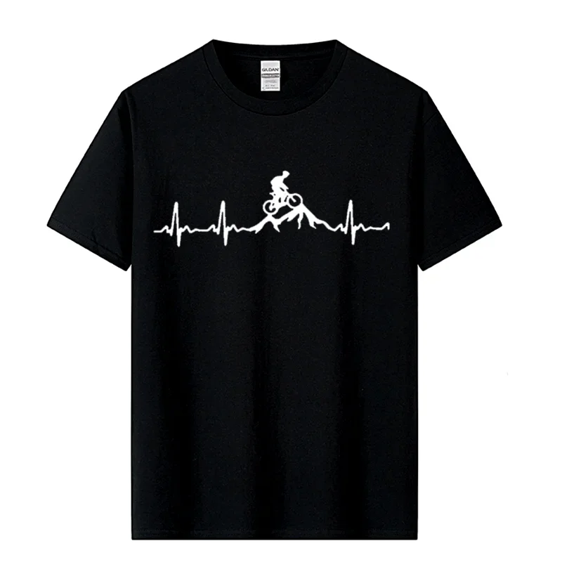 Mountain Bike Heartbeat Funny MTB Dirty Bike T Shirt