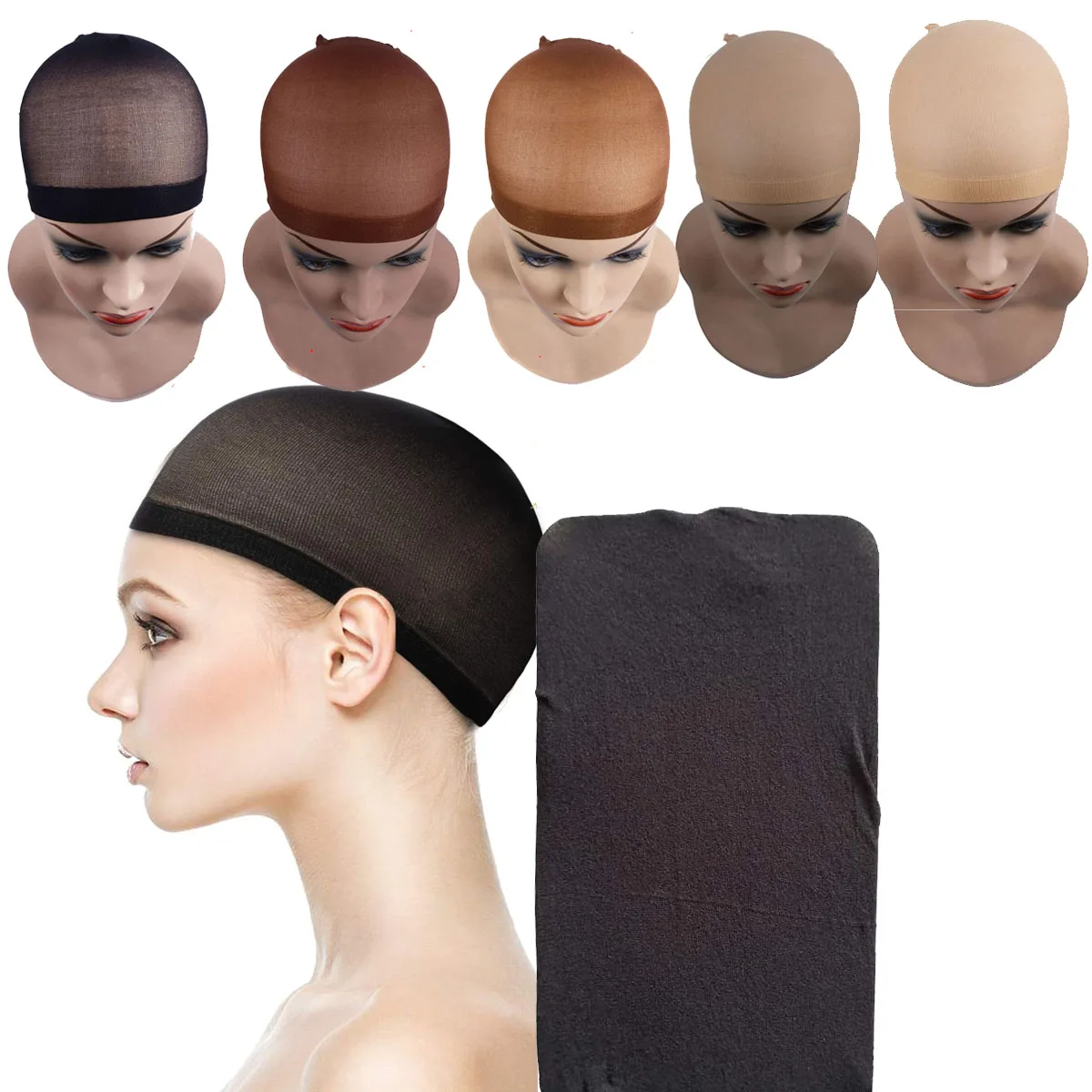 5Bag 10Pcs High Quality Wig Cap Hair Net Fashion Stretchable Hair Nets Nylon Mesh Wigs Net For Making Wigs Free Size