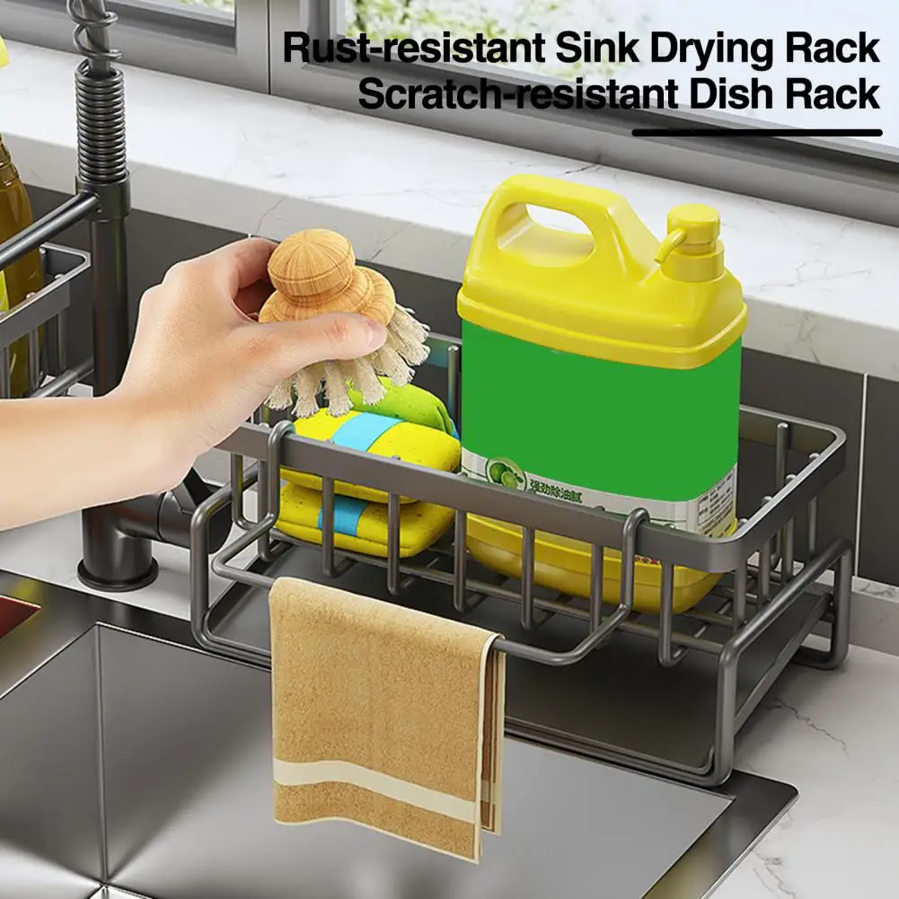 

Space-saving Kitchen Sink Rack Carbon Steel Sink Drying Rack Multi-functional Carbon Steel Kitchen Sink Drying Rack for Quick