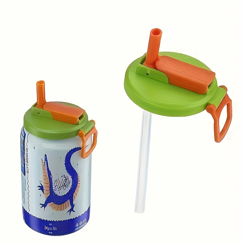 Herbruikbare frisdrankblikje deksel. Frisdrankblikje deksel kan worden gebruikt voor dranken, sappen en frisdranken en wordt geleverd met een rietje
