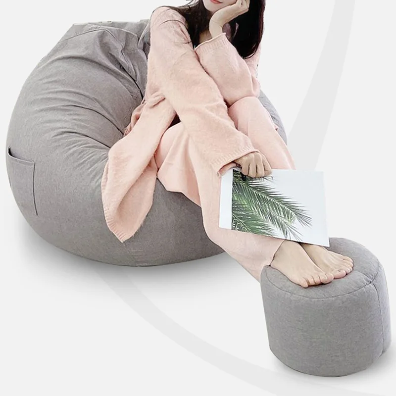 Fluffy Lazy Sofa Bean Bag Cover Filler Indoor Women Lining Bean Bag Sofa Relaxing Accessory Outdoor Chaise Lounges Living Room