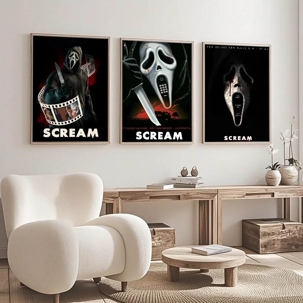 ملصق كلاسيكي لفيلم الرعب والإثارة S-ScreaM جدار فني عالي الجودة للمنزل والمكتب وغرفة النوم وغرفة المعيشة وبار المدخل هدية مثالية