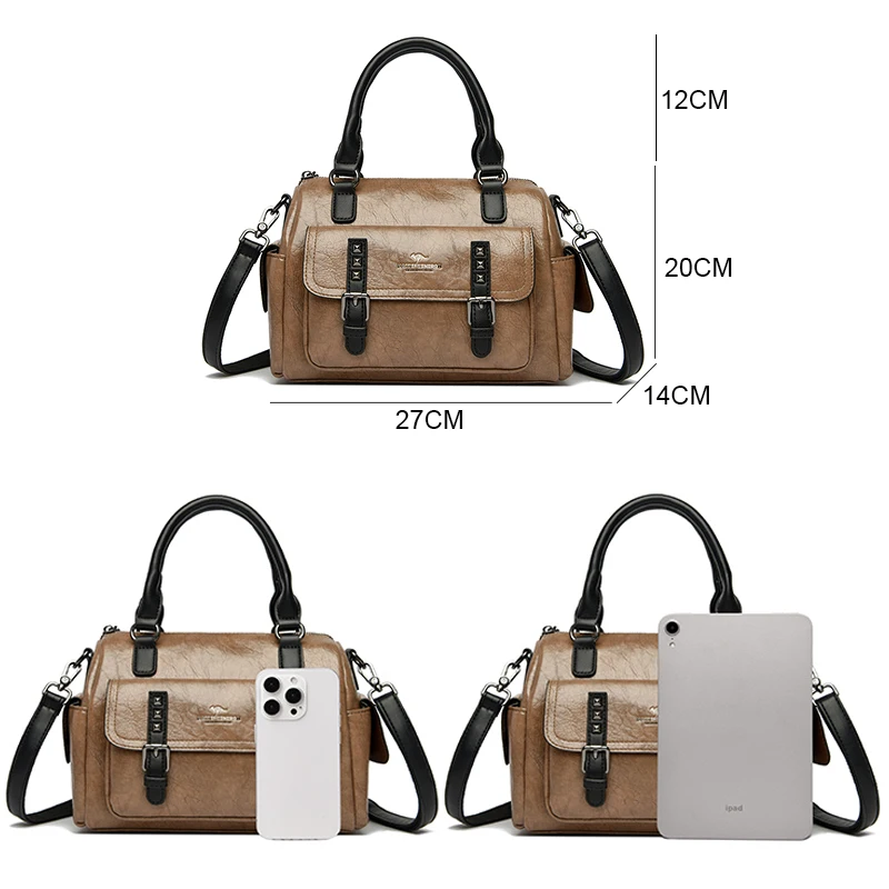 Fashion Soft Leather Women Shoulder Handbags Women Luxury Ladies Messenger Bags for Women 2024 High-capacity Female Tote Bag Sac