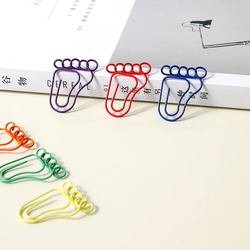 Pclip Groothandel Bulk Plastic Gecoate Gekleurde Voet Clip Metalen Paperclips Voor Kantoor Kleine Voet Paperclip Schattige Bladwijzer