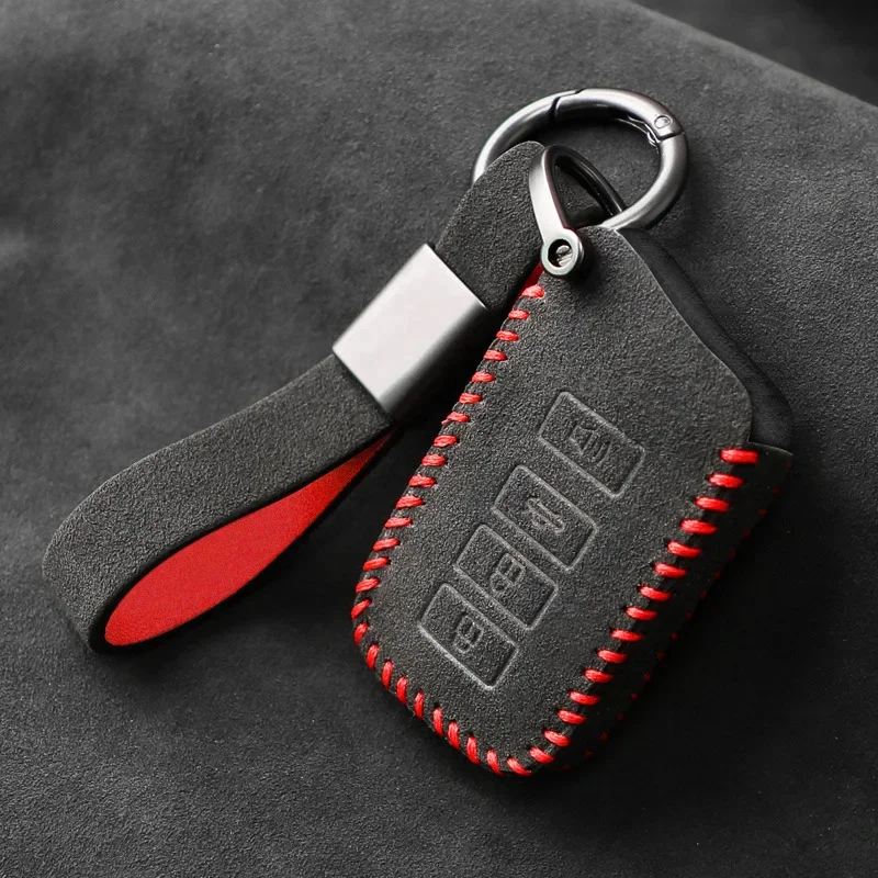 

Suede Car Key Case Cover Holder Key Shell Buckle for Lexus ES, NX200, and RX350