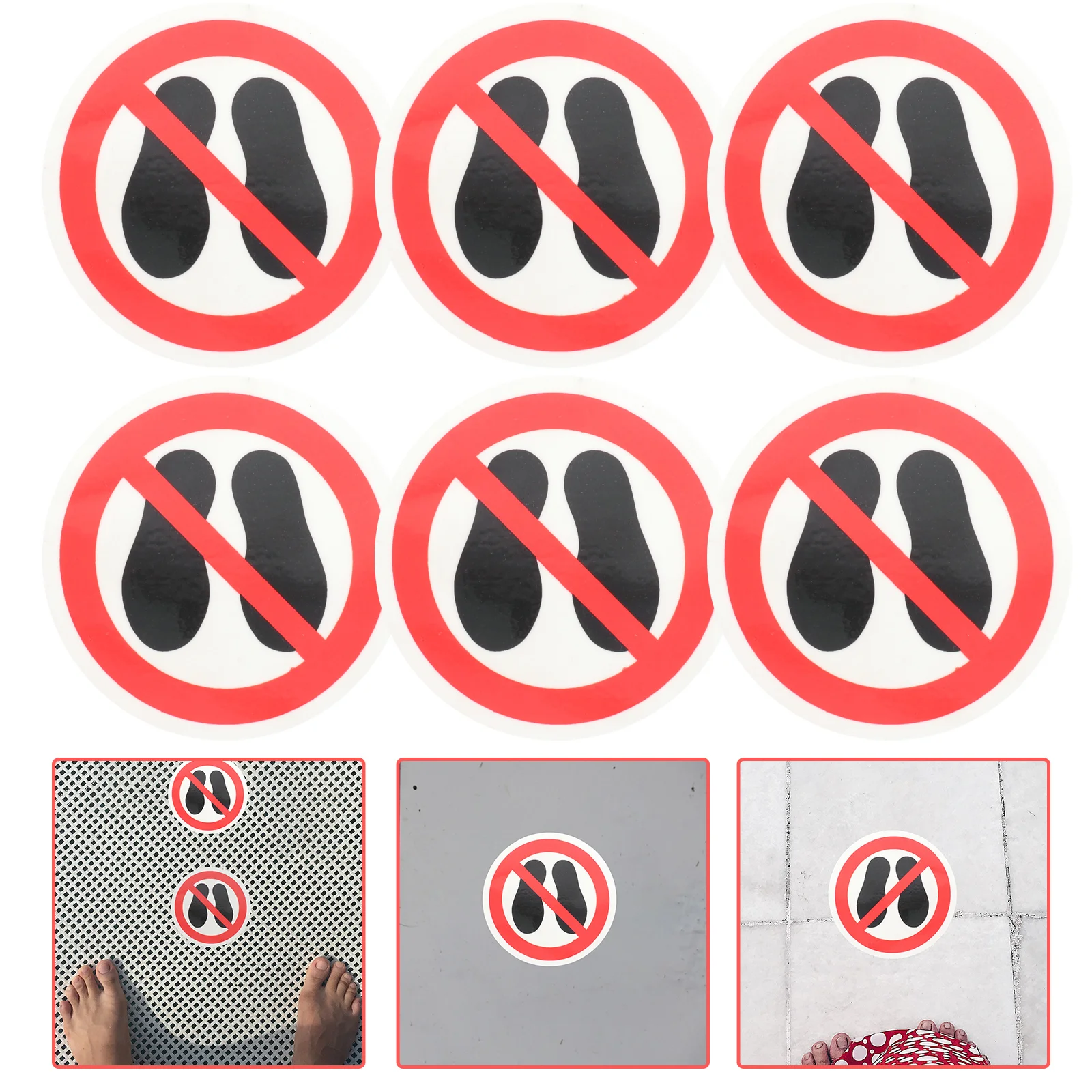 

No Stepping on Decals Do Not Stickers Labels Round Warning Sign Security Caution