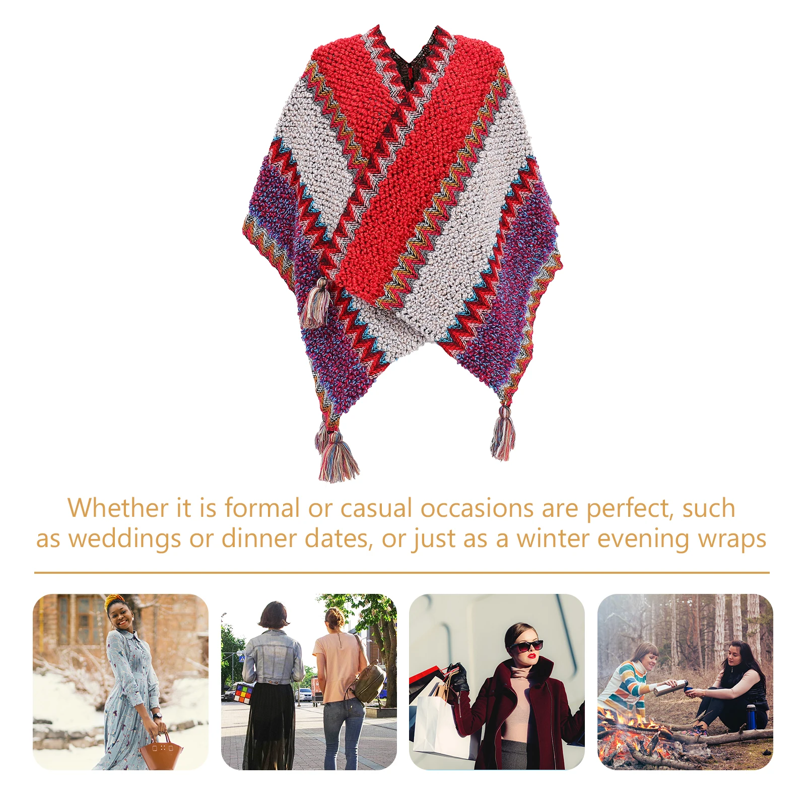 

s Shawl Cape Women Warm Open Front Cloak Sweater Formal Wear Cardigan Shawls Wraps Ethnic Style Gifts Winter Scarf