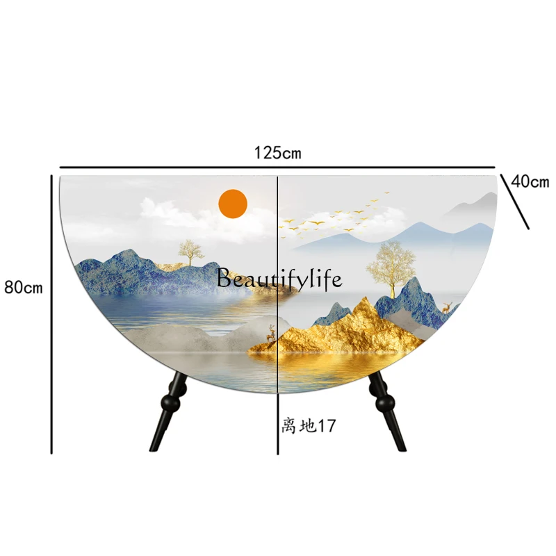 GG8Antique Style Entry Door Solid Wood Entrance Cabinet Aisle Storage Side Curio Cabinet