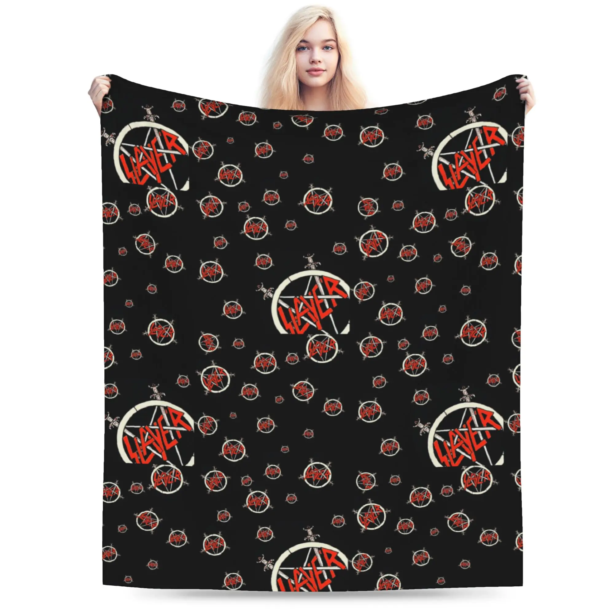 Custom 3D Printed Heavy Metal Rock S-Slayers Blankets Comfortable Soft Flannel Summer  Throw Blanket for Sofa Home Bed