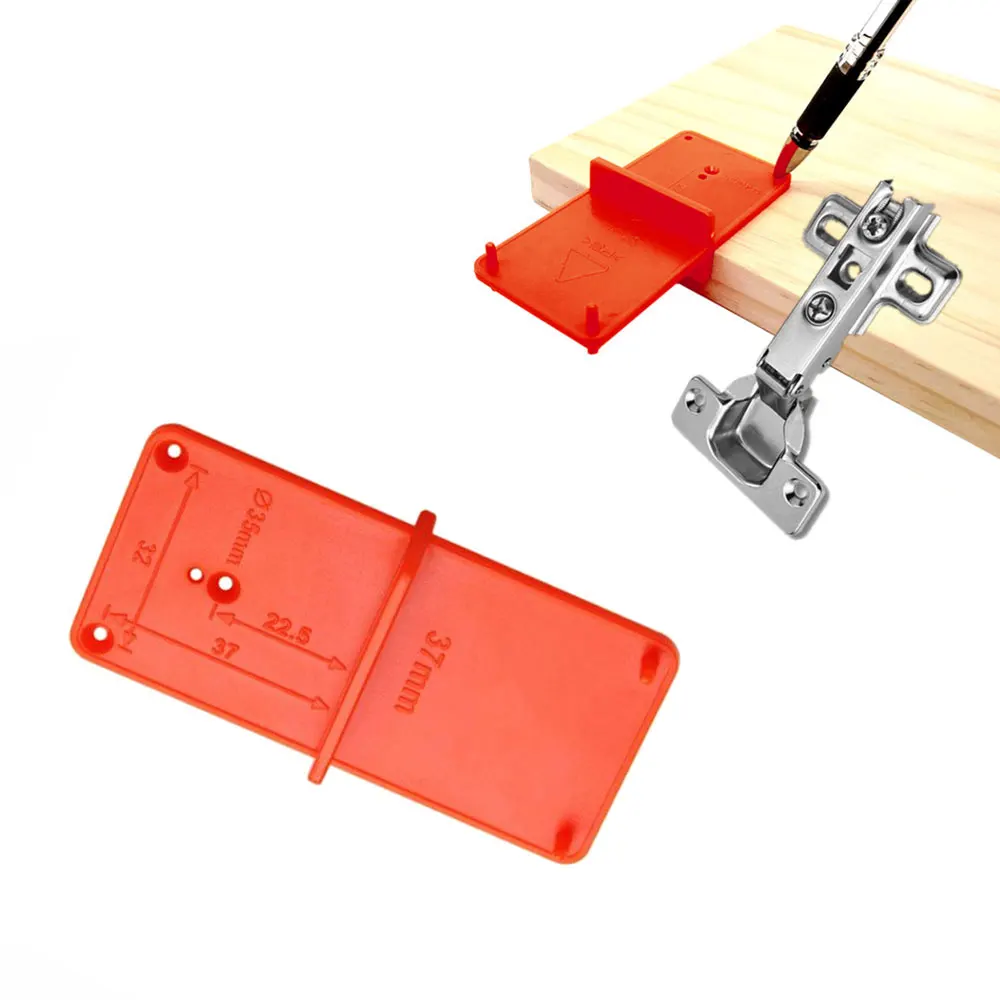 

1Pc Orange Hinge Hole Drilling Guide 35mm 40mm Hinge Installation Jig Door Cabinet Hinge Hole Locator Woodworking Tool