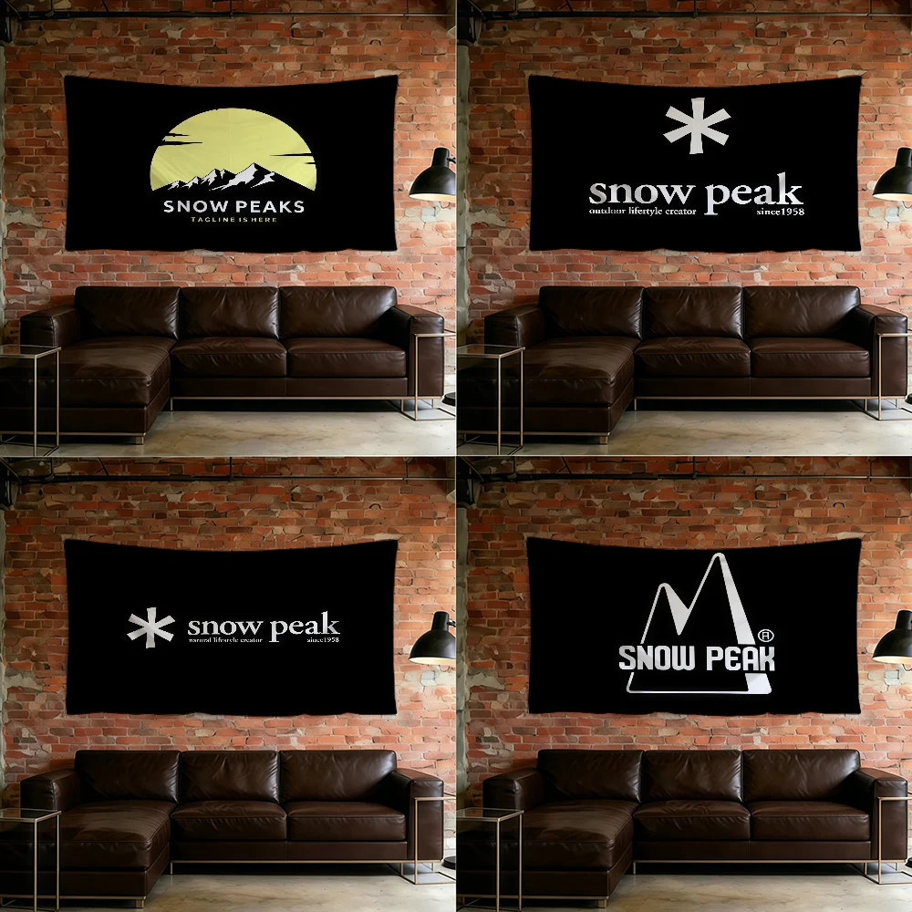 Fashion Outdoor S-SnowS P-Peak-ES Logo flag For Room Dorm Camping Picnic Art Style Garage Bar wall Decoration Banner