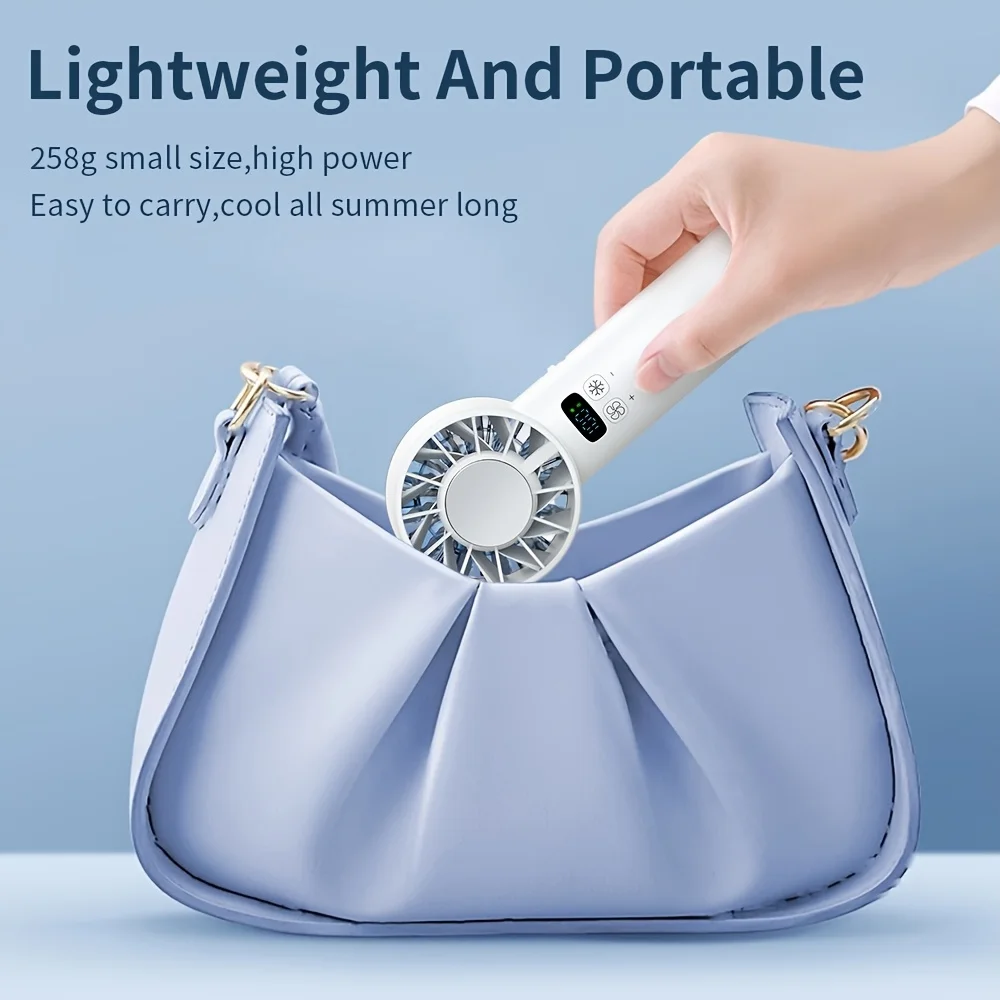 

0-100 speed high-speed handheld fan: powerful cooling, ultra-quiet, long battery life, wearable and portable