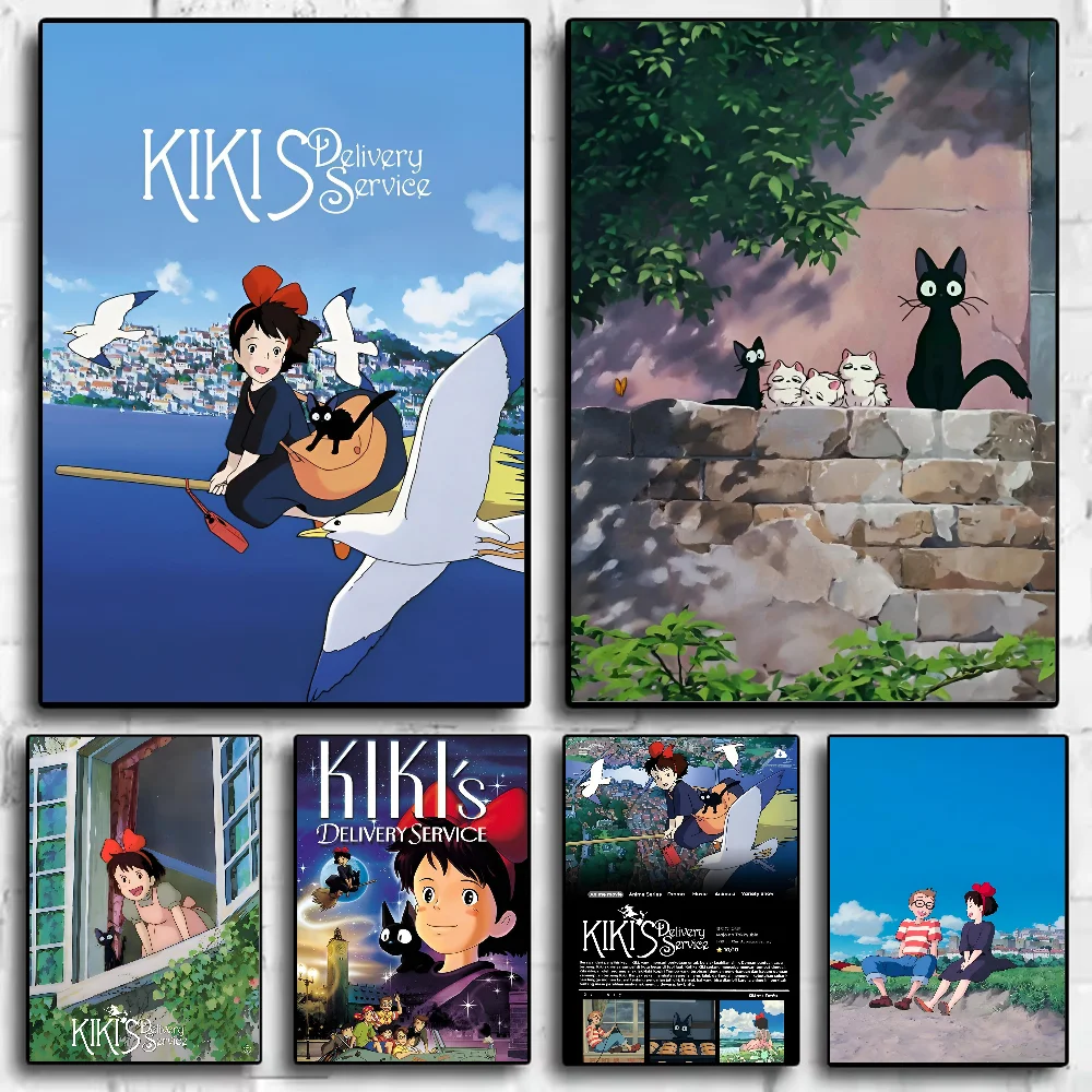 K-Kikis D-Delivery S-Service Anime Movie Poster HD art sticky wall waterproof home living room bedroom bar aesthetic decoration