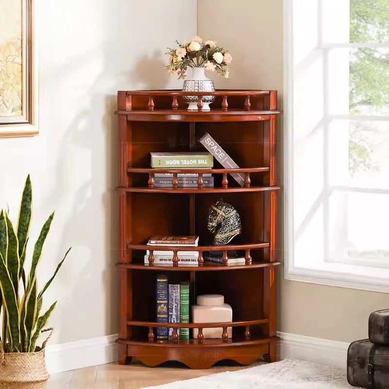 American Solid Wood Corner Cabinet Corner Storage LockerHousehold Triangle Shelf Corn