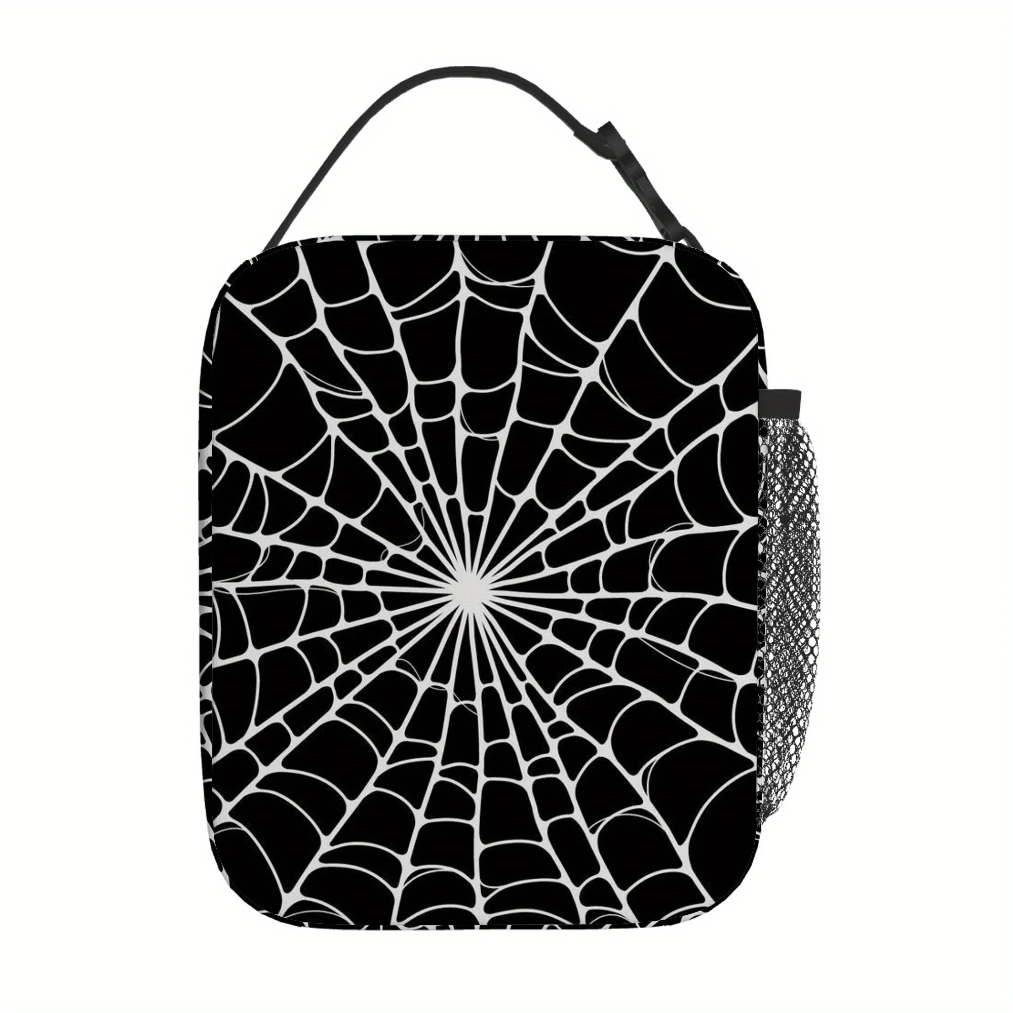 1pc with a Spider Web Design. This Printed Thermal Bag Is Insulated And Not Meant for Direct Food Contact. It Is Ideal for Home,