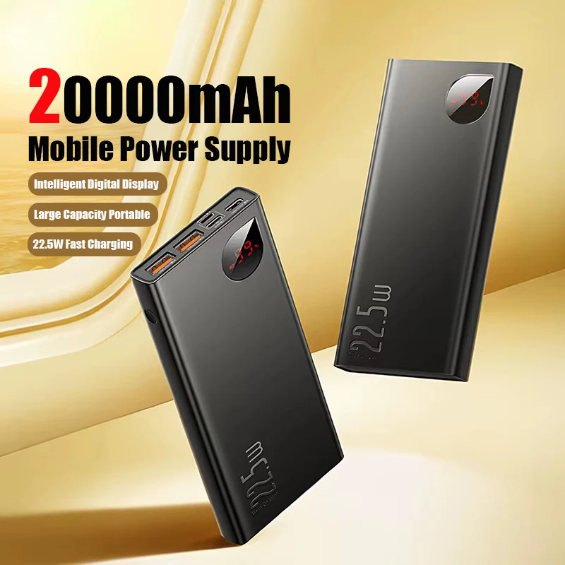 

20000mAh Large Capacity Portable Fast Charging Power Bank Type-C 22.5W PD Fast Charging Suitable For IPhone Samsung Xiaomi