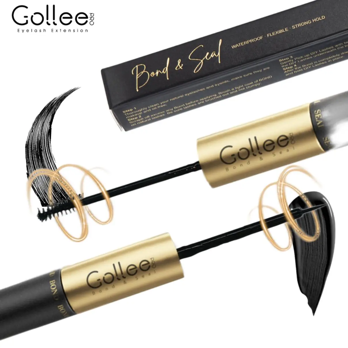 

NEW Gollee Bond and Seal Lash Glue 8ml Cluster Lashes Glue Individual Latex Free Waterproof Fake Eyelashes Glue Lash Supplies