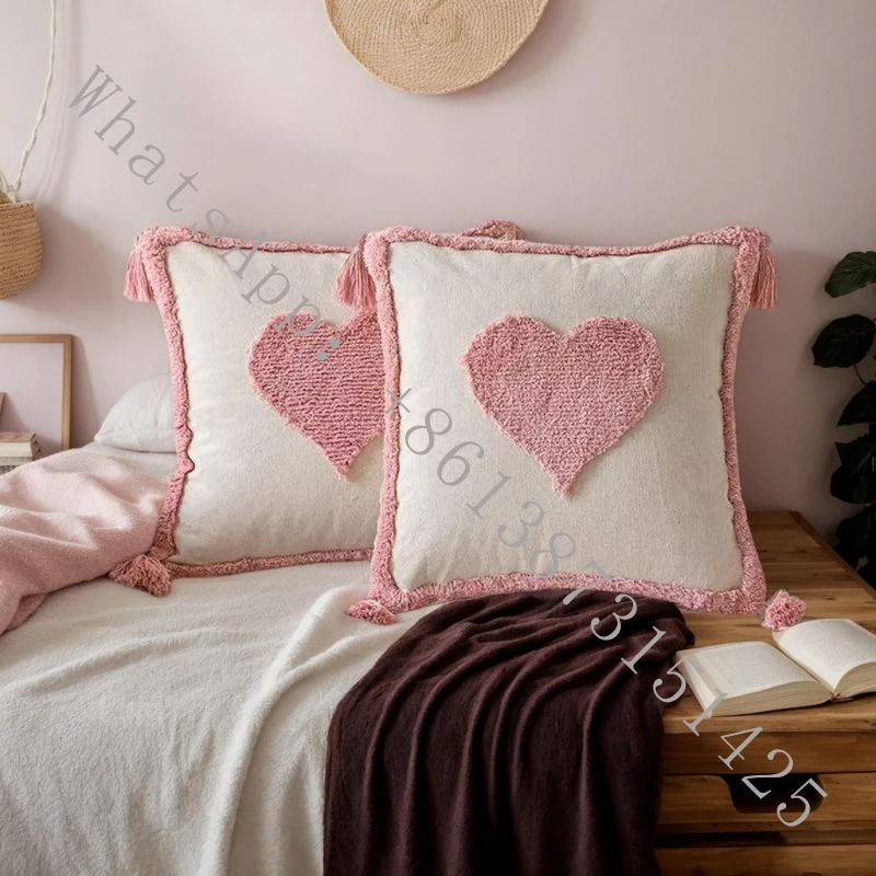 

Изготовленная на заказ хлопково-льняная декоративная подушка в форме сердца для морских перевозок, роскошная и мягкая, в этническом стиле.