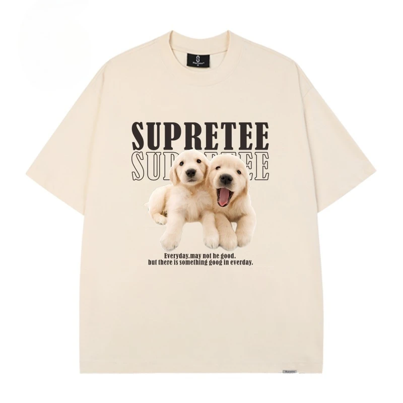 

Мужская и женская уличная футболка с короткими рукавами и американским принтом Cute Puppy, универсальная футболка Y2k в стиле ретро, 2026, летняя оригинальная футболка