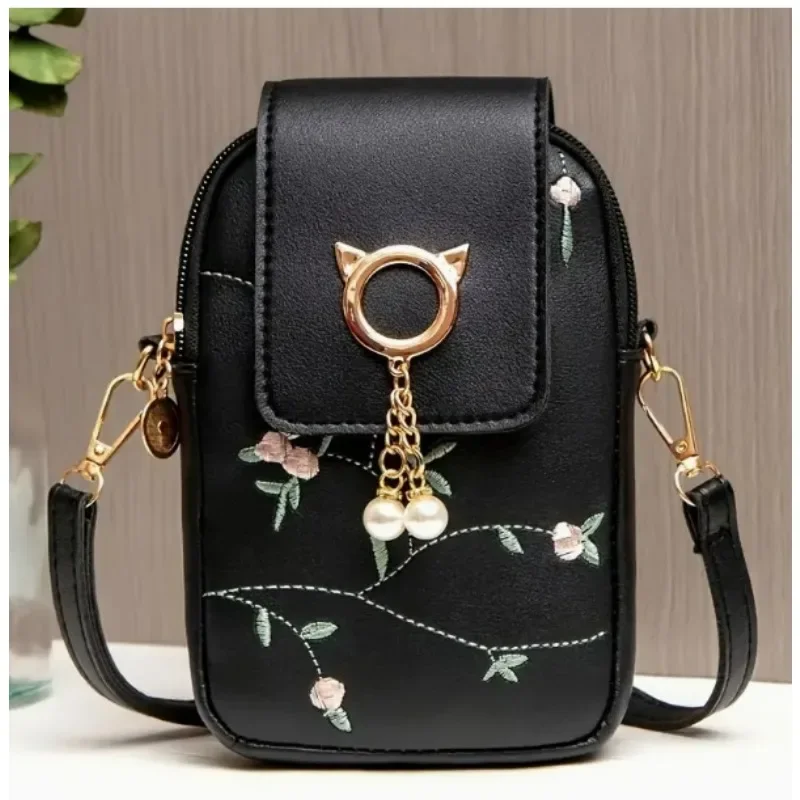 Neue einfarbige, exquisite Schultertasche für Damen, einfache vertikale Retro-Umhängetasche, modische Damentasche für Reisen – Detail 1