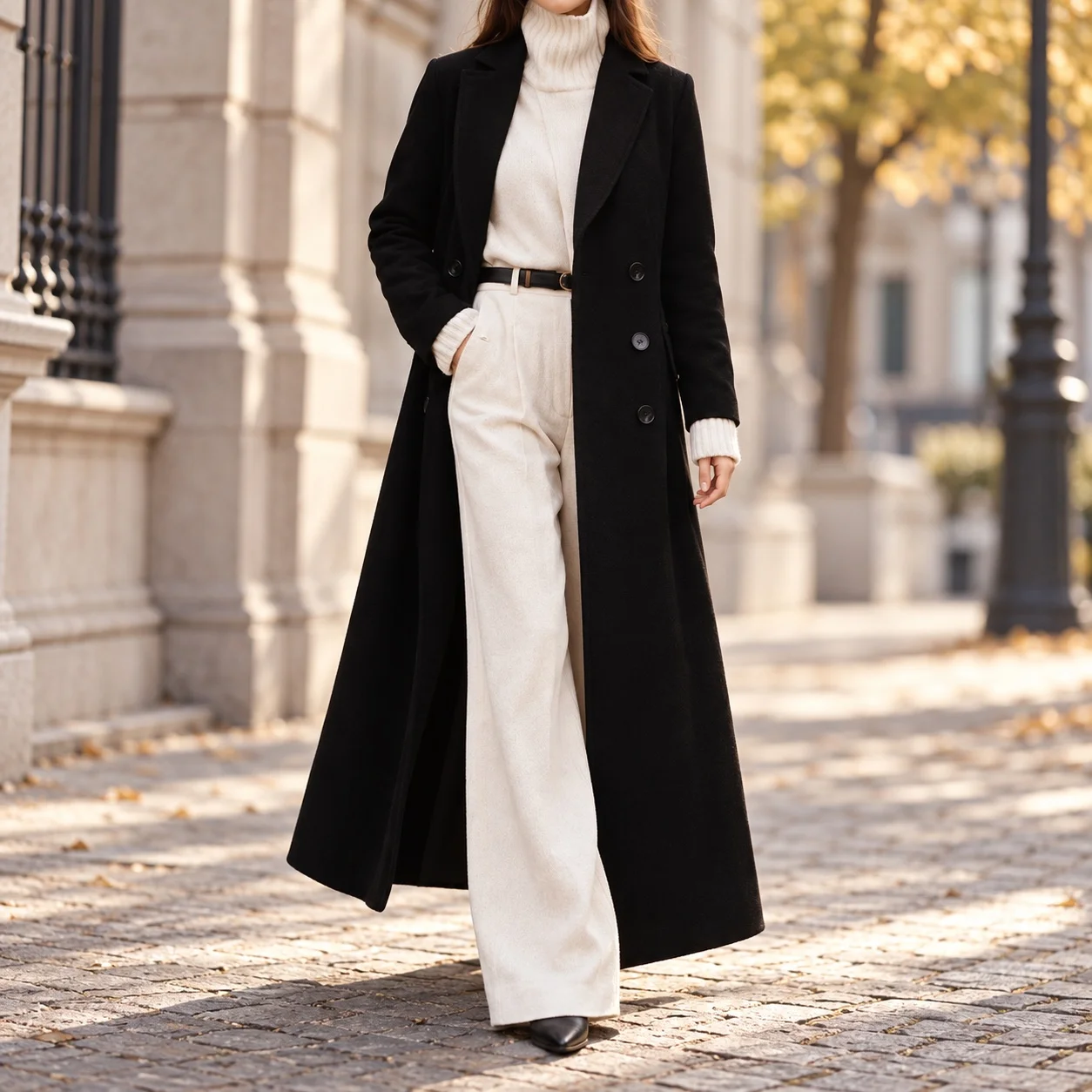 V Neck 3D Coat a Line Elegant and Refined with Autumn Regular Sleeve 3D Effect Pattern Commuter Style Long Sleeve Women Coat