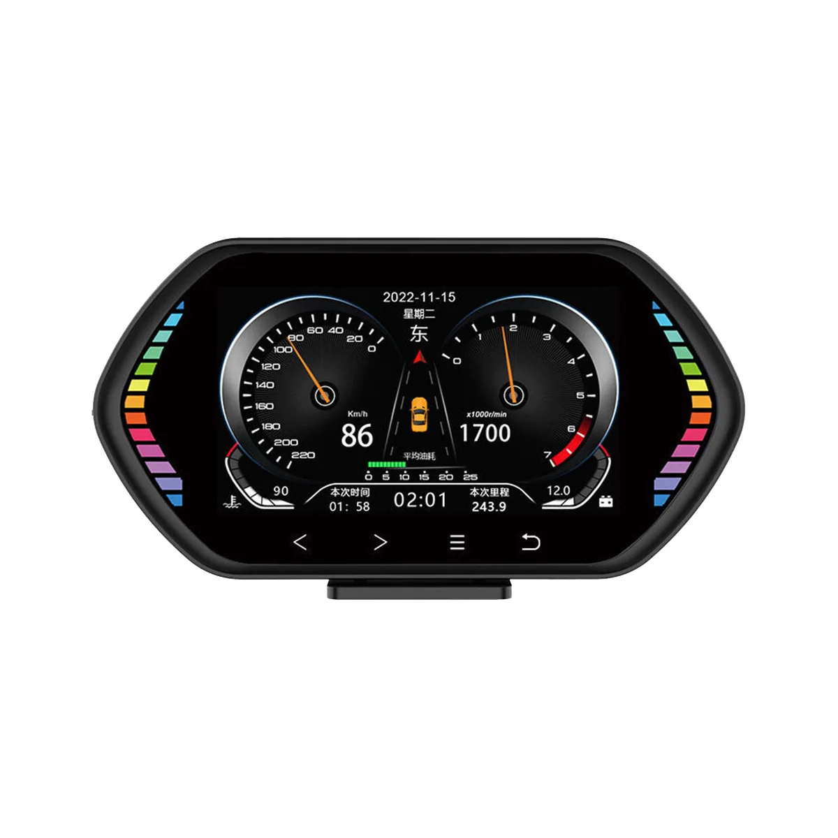 F12 Universal HUD Head-Up Display OBD2 GPS Speedometer Intelligent Tilt Meter Car