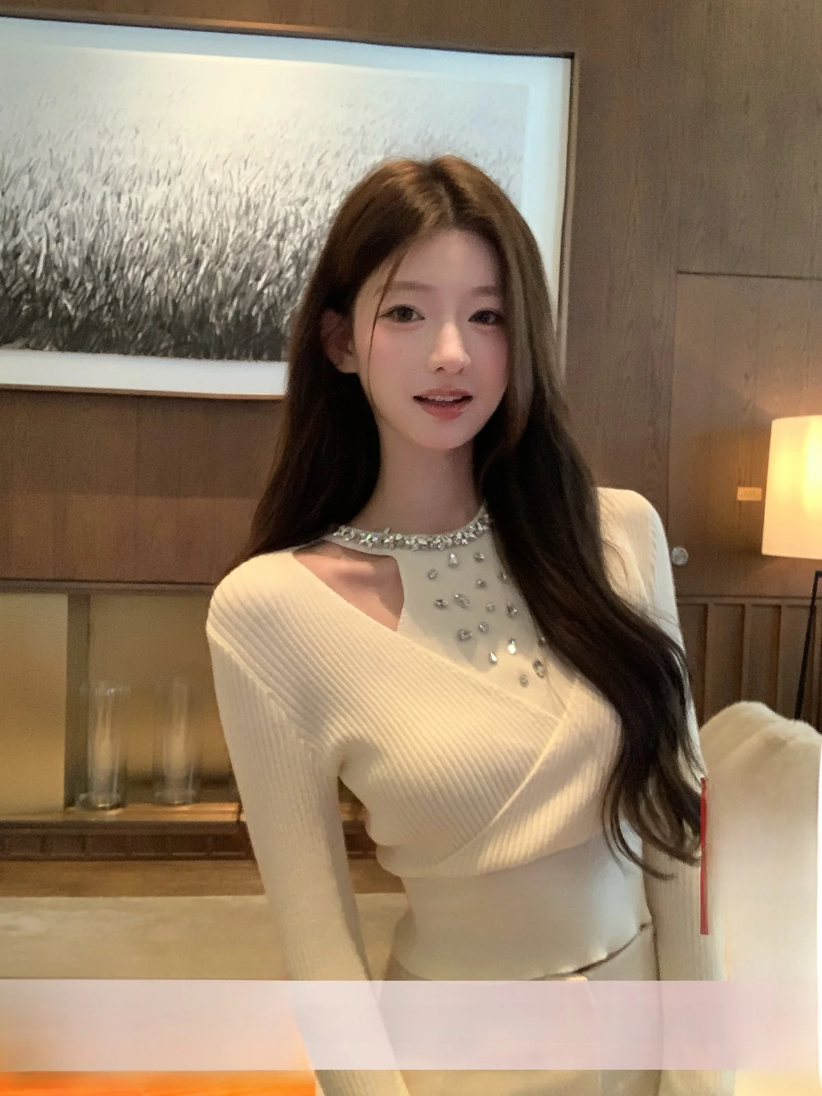 

Женский вязаный свитер YOLI Zhang Yuli: осенне-зимний, модный, приталенный, универсальный, имитация двухслойности, повседневный, с длинным рукавом