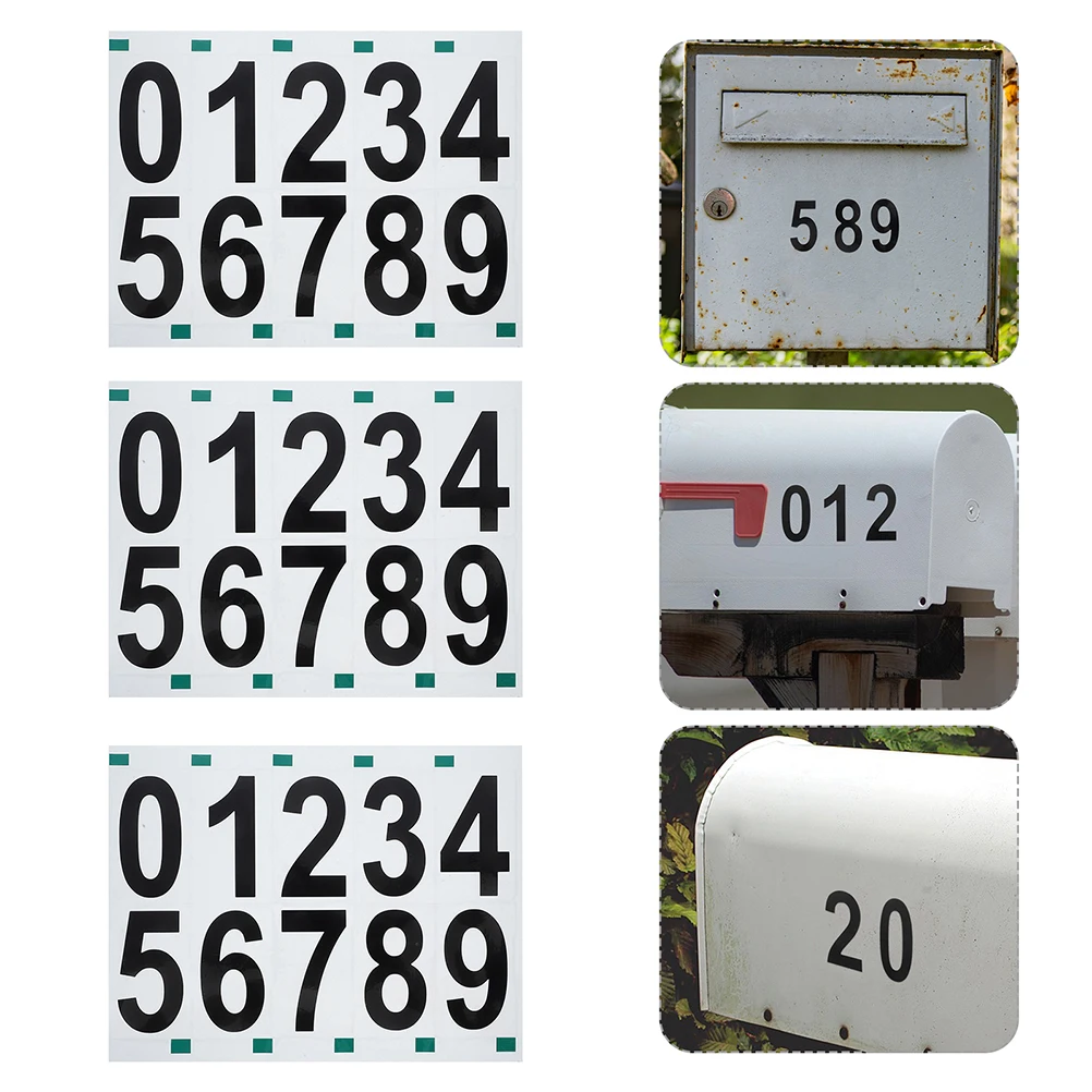 

6 Sheets Digital Mailbox Numbers Door Home Address Stickers Adhesive House Signs PVC Small House Numbers Compact Design