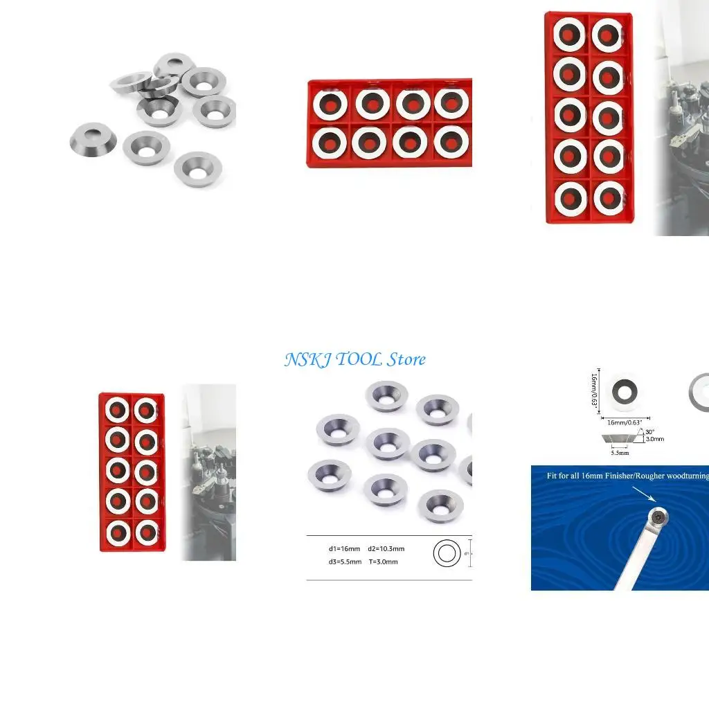 

L8RC 10 шт./компл. 30 градусов 16 мм круглые твердосплавные вставки фрезы для токарного станка по дереву