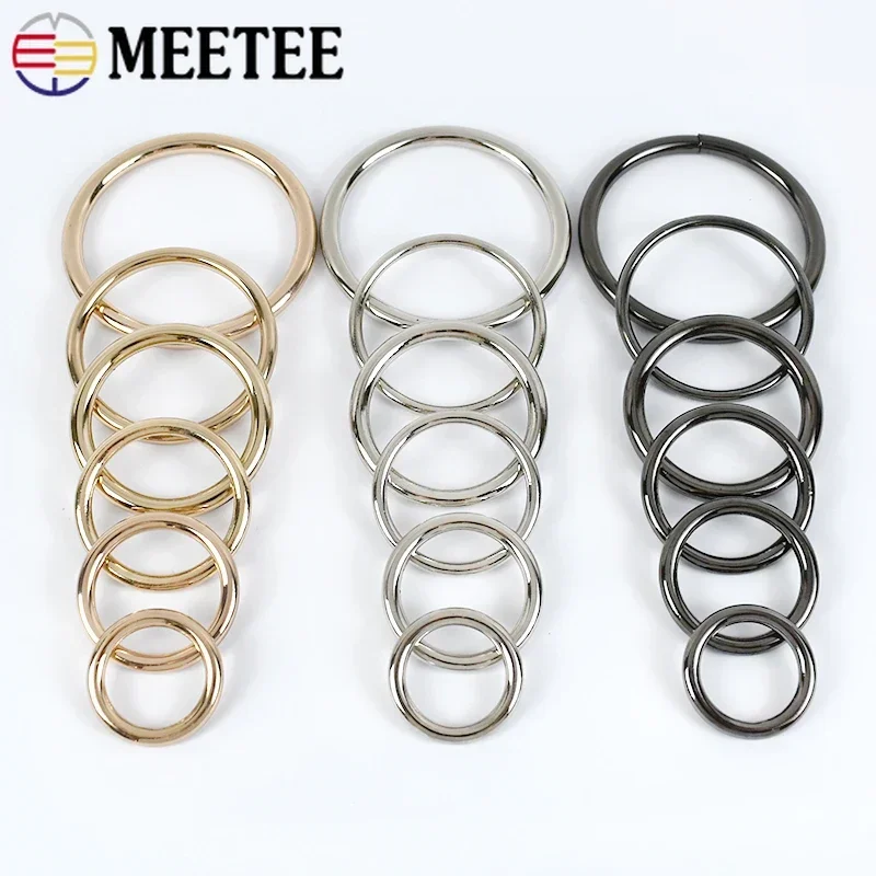 

10/20Pcs Meetee 15-70mm O-ring Metal Buckle Bag Decoration Clasp Webbing Connection Loop Hook DIY Handbag Clothing Accessories