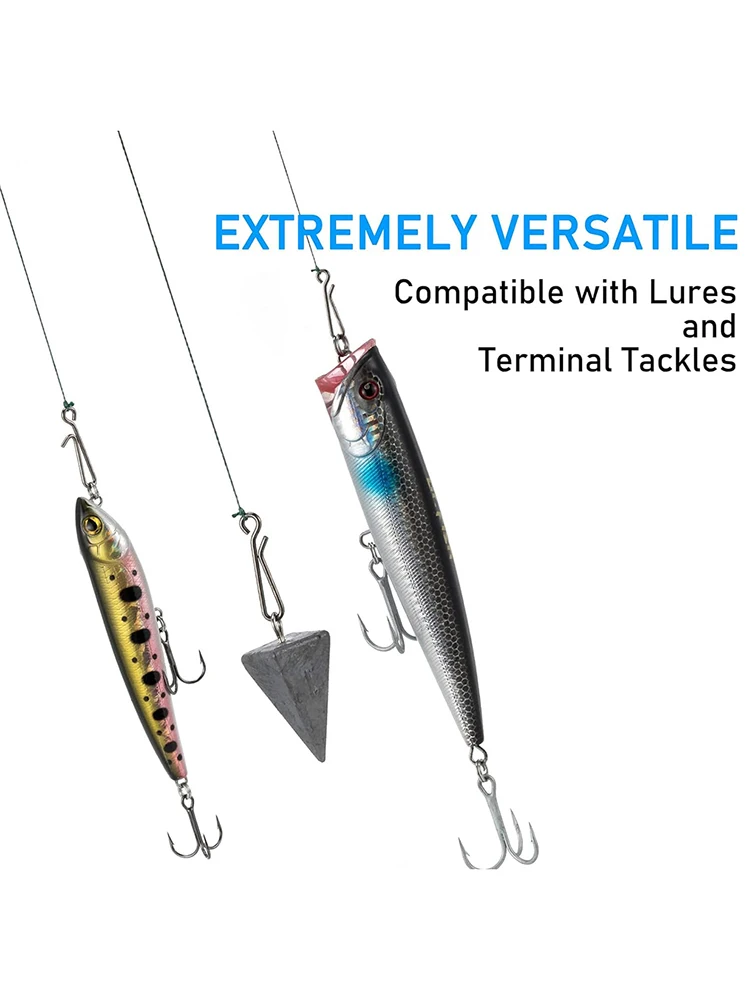 Accessoires de matériel de pêche, 50 pièces, boucle de connexion pratique en acier inoxydable 0 # -6 # Connecteur d'appât rapide anti-enroulement robuste