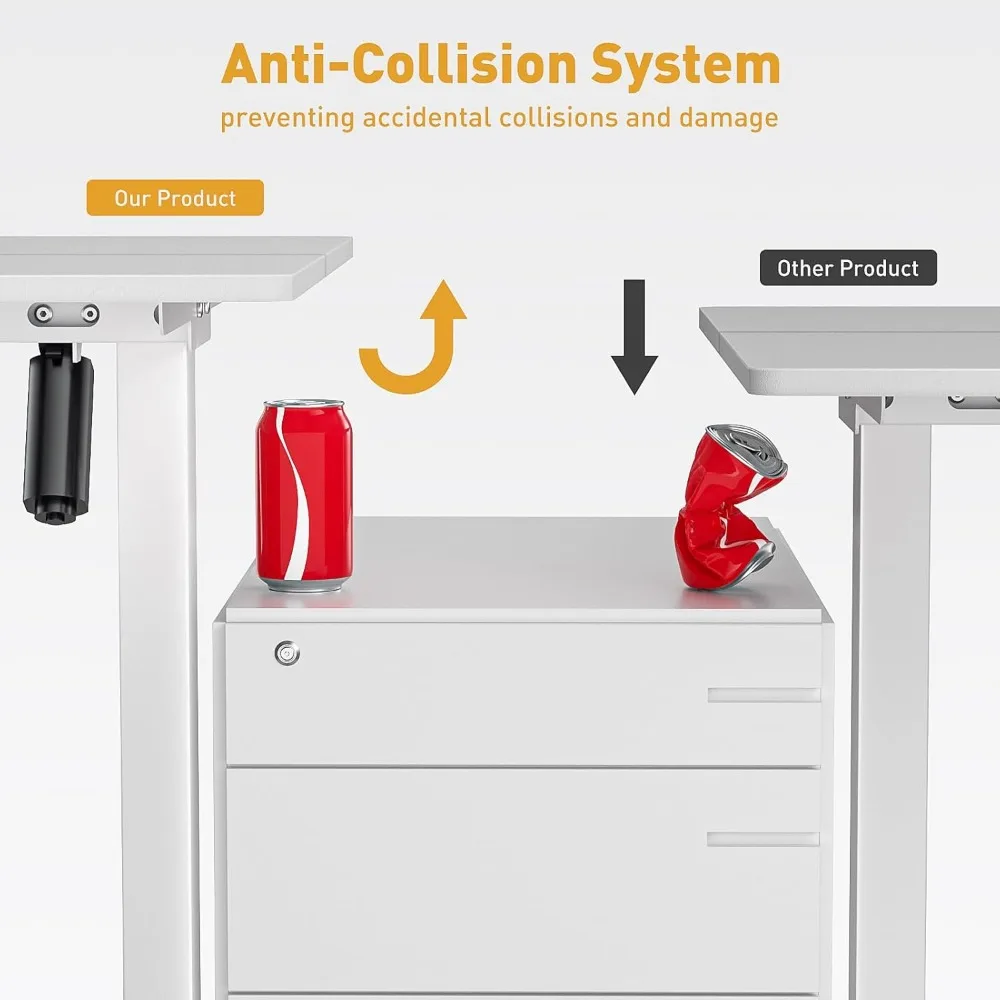 63 Inch Electric Standing Desk Adjustable Height with Wheels,Sit Stand Up Desk,Home Office Desk,Computer Workstation