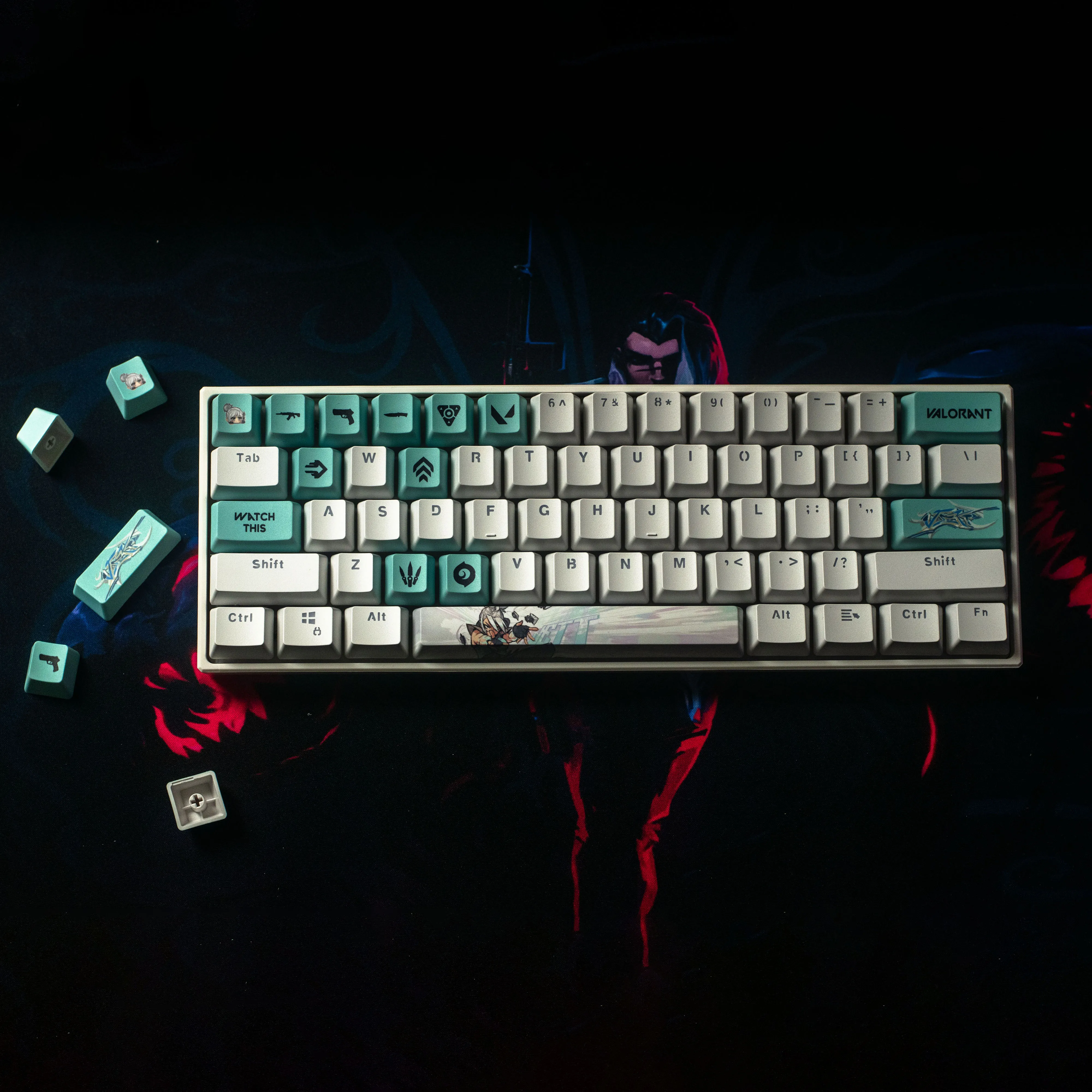 

New keycap shooting game VALORANT character Jet Phoenix Clove Viper heat transfer keycaps