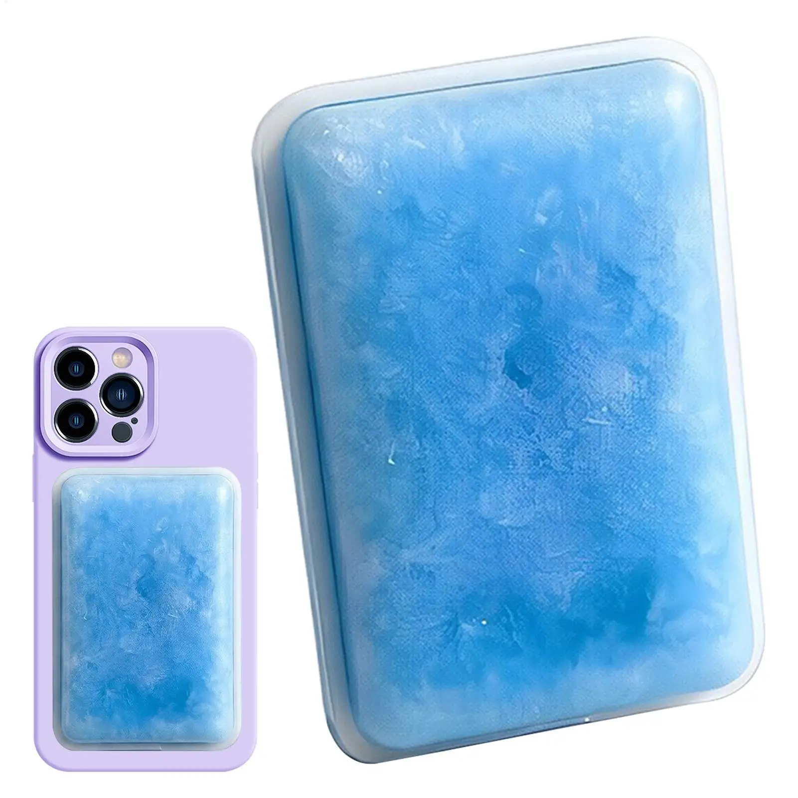 Portable PCM Cooling Pad for Cell Phone Reusable Long Lasting Soft Smartphone Back Ice Pack for Gaming Outdoor Vlog Travel