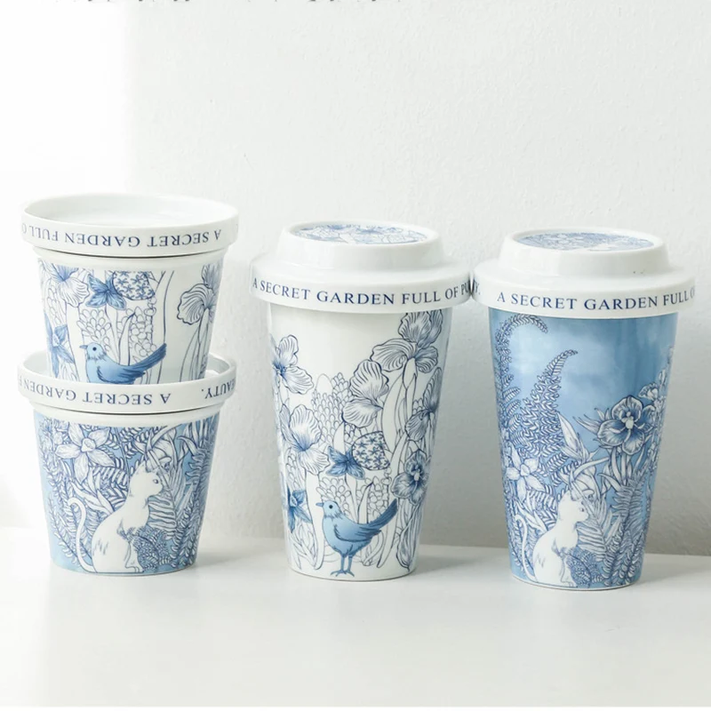 

Creative Trends High Temperature Fired Ceramics Mug With Lid Double Walled Heat Insulation High-Capacity 400ml Afternoon Tea